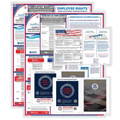 Picture of ComplyRight Federal Contractor General Industry Labor Law Poster Set, Bilingual