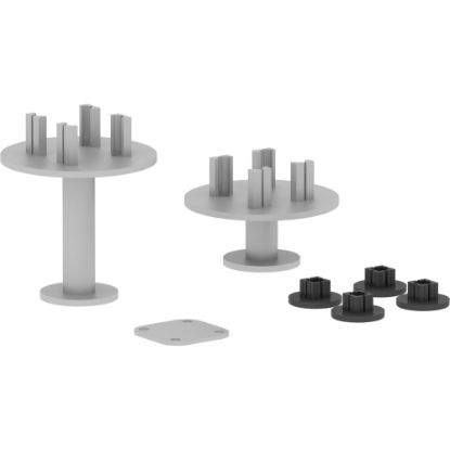 Picture of Lorell Adaptable Panel System 4-Way Connector Set - Steel - Silver