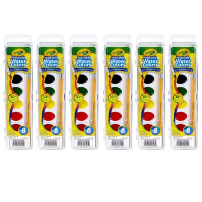 Picture of Crayola Watercolor Set, 1 Oz, Assorted Colors, 8 Paints Per Set, Pack Of 6 Sets