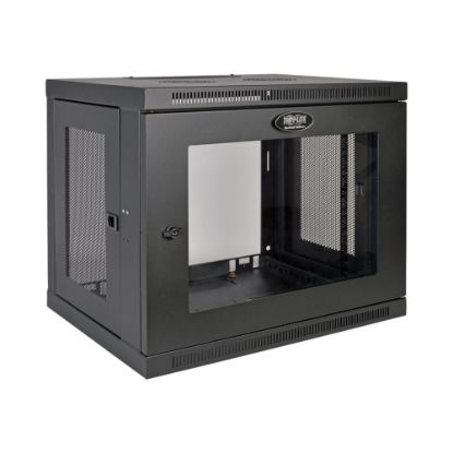 Picture of Tripp Lite 9U Wall Mount Rack Enclosure Server Cabinet w/ Acrylic Glass Front Door - For LAN Switch - 9U Rack Height x 19in Rack Width x 16.50in Rack Depth - Wall Mountable - Black - Plexiglass - 200 lb Maximum Weight Capacity