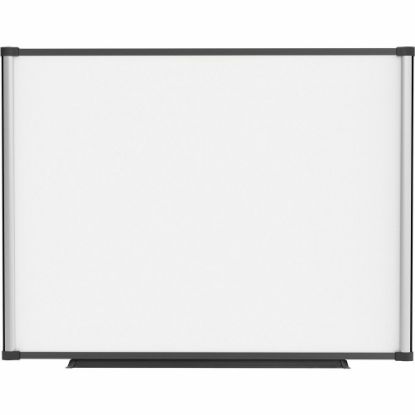 Picture of Lorell Magnetic Dry-Erase Whiteboard Combo Board, 48in x 36in, Aluminum Frame With Black Finish