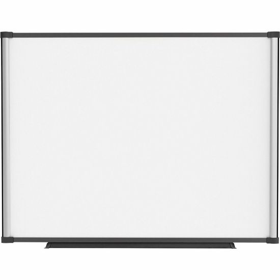 Picture of Lorell Magnetic Dry-Erase Whiteboard Combo Board, 48in x 36in, Aluminum Frame With Black Finish