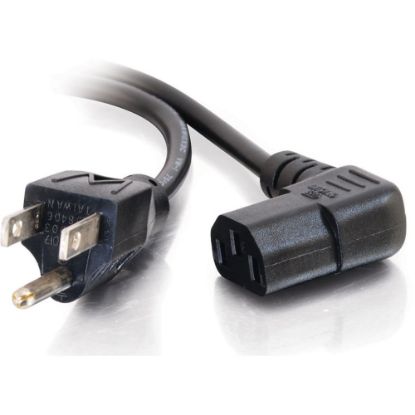 Picture of C2G 10ft Universal Right Angle Power Cord - 18AWG - NEMA 5-15P to IEC320C13R - TAA Compliant - 10ft