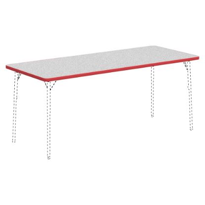 Picture of Lorell Classroom Rectangular Activity Table Top, 72inW x 30inD, Gray Nebula/Red