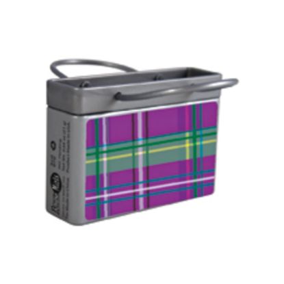 Picture of AmuseMints Mint Candy Shopping Bag Tins, Purple Plaid, 0.68 Oz, Pack Of 24