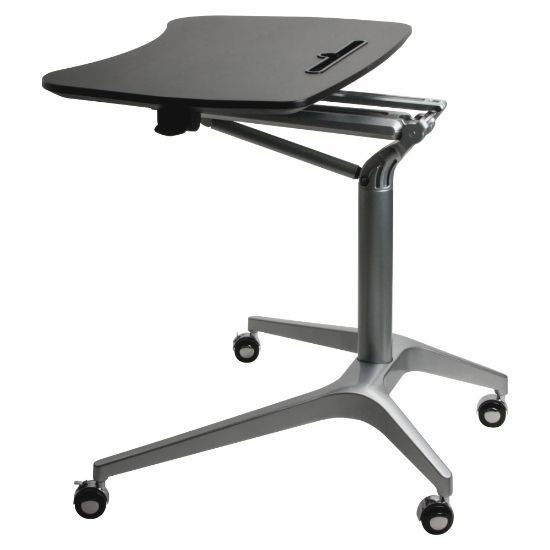 Picture of Lorell Mobile 29inW Adjustable Height Sit-To-Stand Desk, Black