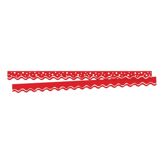 Picture of Barker Creek Scalloped-Edge Border Strips, 2 1/4in x 36in, Happy Cherry, Pre-K To College, Pack Of 26