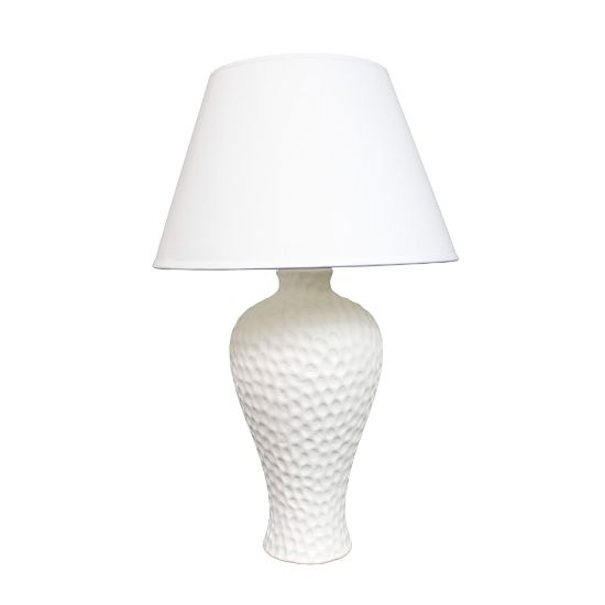 Picture of Simple Designs Curvy Ceramic Table Lamp, 19 1/2inH, White Shade/White Base