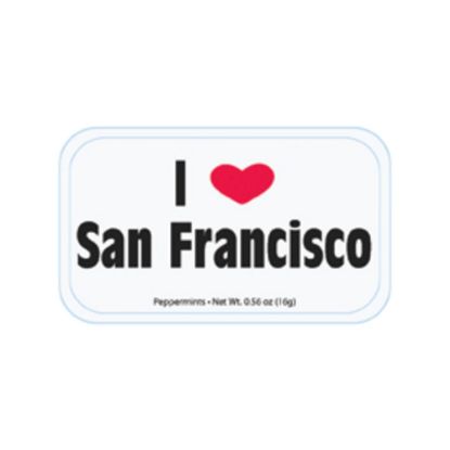 Picture of AmuseMints Destination Mint Candy, I Heart San Fran, White, 0.56 Oz, Pack Of 24