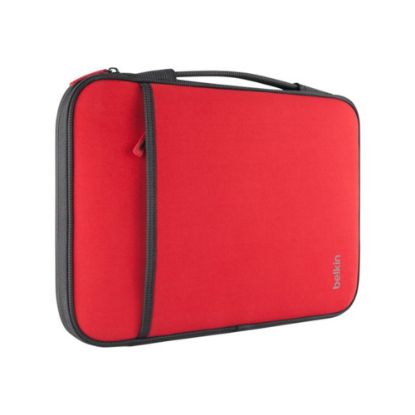 Picture of Belkin Carrying Case (Sleeve) for 11in Apple Netbook, MacBook Air - Red - Wear Resistant - Neopro Body - Fleece Interior Material - Handle - 8in Height x 12.6in Width x 0.8in Depth