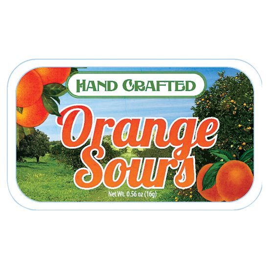 Picture of AmuseMints Fruit Sours, Orange, 0.56 Oz, Pack Of 24