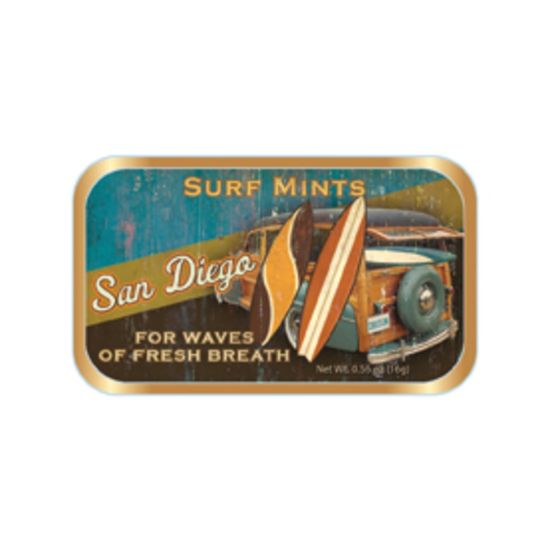 Picture of AmuseMints Destination Mint Candy, Beach Surf San Diego, 0.56 Oz, Pack Of 24