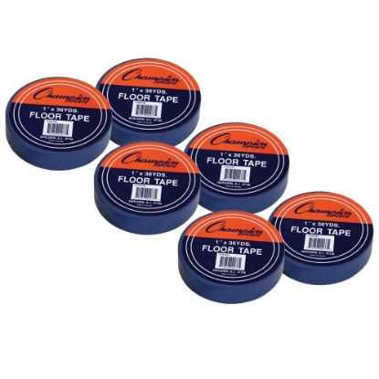 Picture of Champion Sports Floor Marking Tape, 1in x 36 yd., Royal Blue, Pack Of 6 Rolls