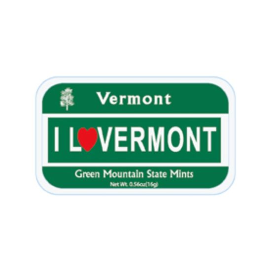 Picture of AmuseMints Destination Mint Candy, I Love Vermont License Plate, 0.56 Oz, Pack Of 24