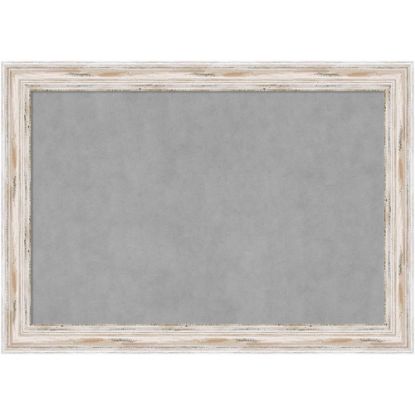 Picture of Amanti Art Magnetic Bulletin Board, Aluminum/Steel, 41in x 29in, Alexandria White Wash Wood Frame