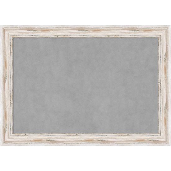 Picture of Amanti Art Magnetic Bulletin Board, Aluminum/Steel, 41in x 29in, Alexandria White Wash Wood Frame