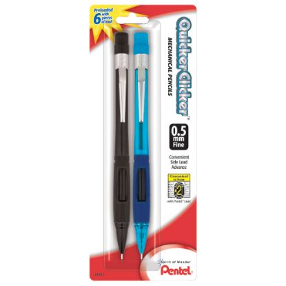 Picture of Pentel Quicker Clicker Mechanical Pencil, 0.5mm, #2 Lead, Assorted Barrel, Pack Of 2