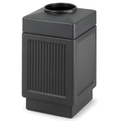 Picture of Safco Canmeleon Recessed Panel Ash Urn, Top Opening, 38 Gallons, Black