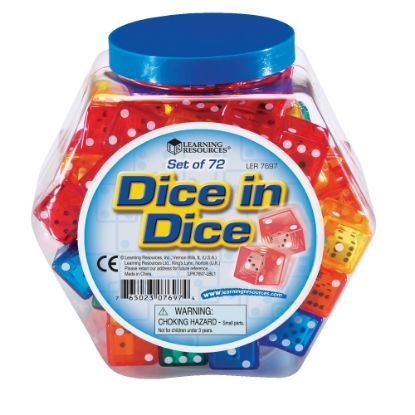 Picture of Learning Resources Dice, Assorted Colors, Grades Pre-K - 5, Pack Of 72