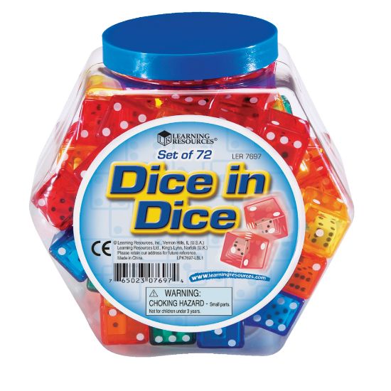 Picture of Learning Resources Dice, Assorted Colors, Grades Pre-K - 5, Pack Of 72