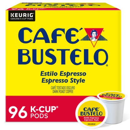 Picture of Keurig Cafe Bustelo Single-Serve Pods, Espresso Roast, Classic, Box Of 24 Pods, Case Of 4 Boxes