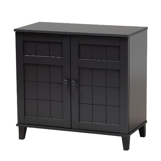 Picture of Baxton Studio Glidden 4-Shelf Shoe Storage Cabinet, Dark Gray