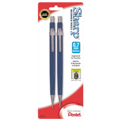 Picture of Pentel Sharp Mechanical Pencil, 0.7mm, #2 Lead, Blue Barrel, Pack Of 2