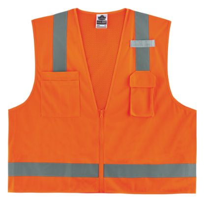 Picture of Ergodyne GloWear Surveyors Mesh Hi-Vis Class 2 Safety Vest, 2X, Orange