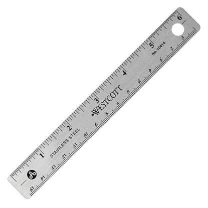 Picture of Westcott Stainless Steel Ruler, 6in/15cm