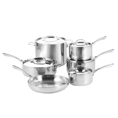 Picture of Bergner 11-Piece Stainless Steel Cookware Set, Silver