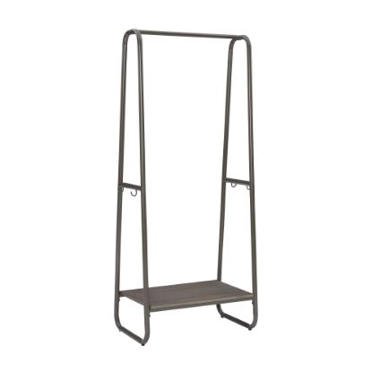 Picture of Linon Blaisdell Tall Clothing Rack, 60inH x 27-1/4inW x 15-3/4inD, Pewter