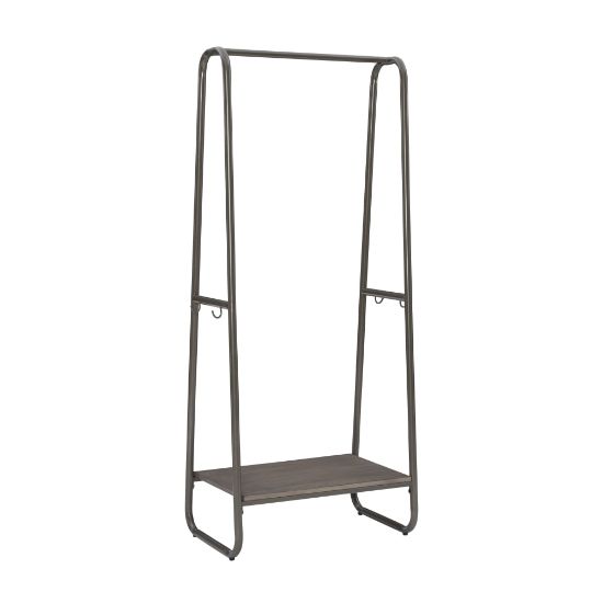 Picture of Linon Blaisdell Tall Clothing Rack, 60inH x 27-1/4inW x 15-3/4inD, Pewter