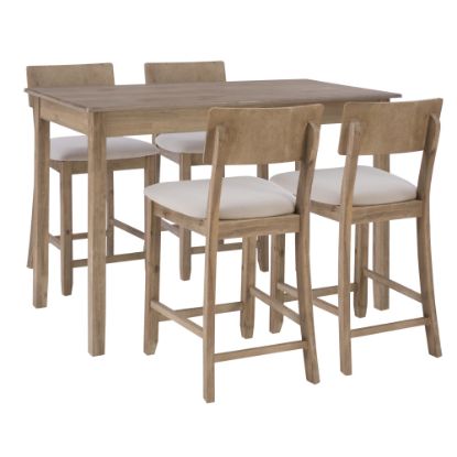 Picture of Linon Dixie 5-Piece Tavern Set, Beige/Gray Wash