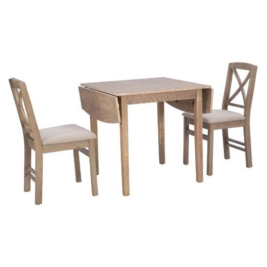 Picture of Linon Thames 3-Piece Drop-Leaf Table Set, Beige/Gray Wash