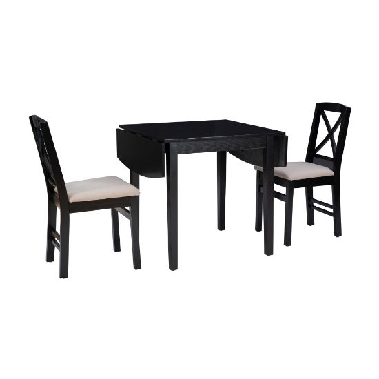 Picture of Linon Thames 3-Piece Drop-Leaf Table Set, Beige/Black