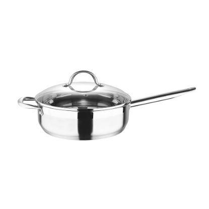 Picture of Bergner Stainless-Steel Induction-Ready Saute Pan With Helper Handle And Lid, 5 Qt, Stainless Steel