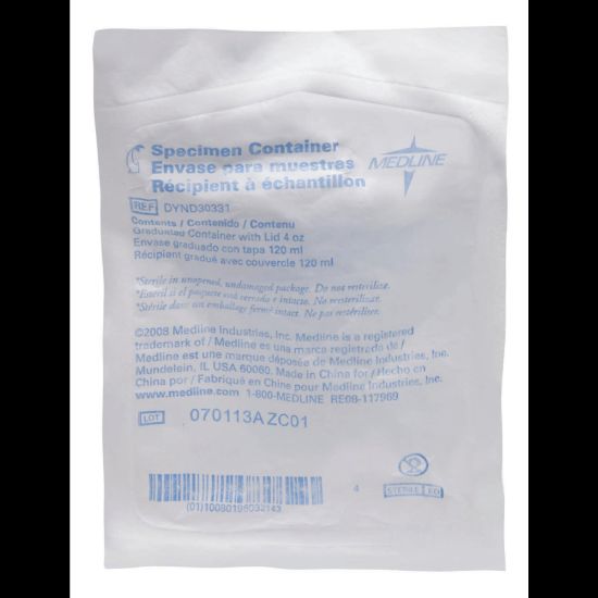 Picture of Medline Sterile Specimen Containers, 4 Oz, Pack Of 100 Containers