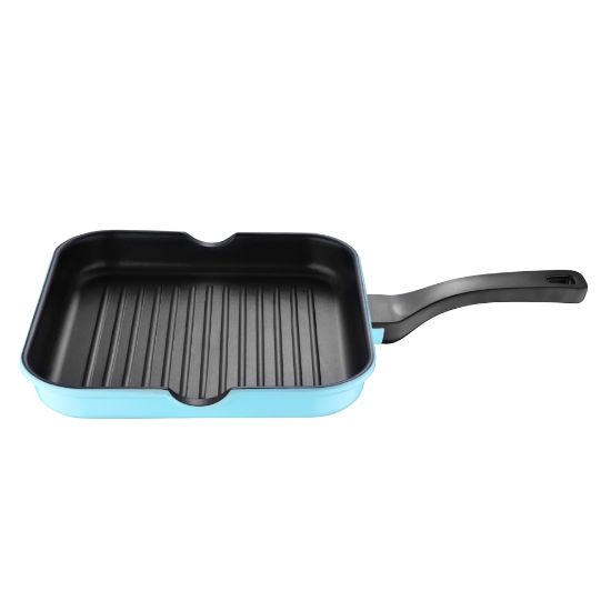 Picture of Bergner Aluminum Grill Pan, 11in, Retro Blue