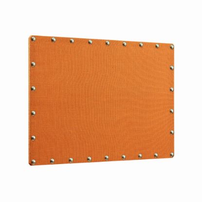 Picture of Linon Burke Burlap Nailhead Corkboard, 24in x 36in, Orange/Silver