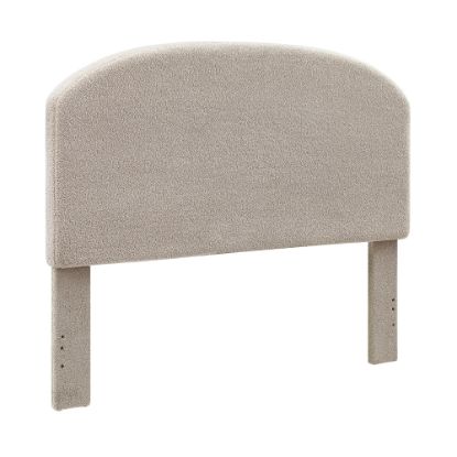 Picture of Linon Bayberry Rounded Upholstered Headboard, Full/Queen, 50inH x 63inW x 3inD, Natural