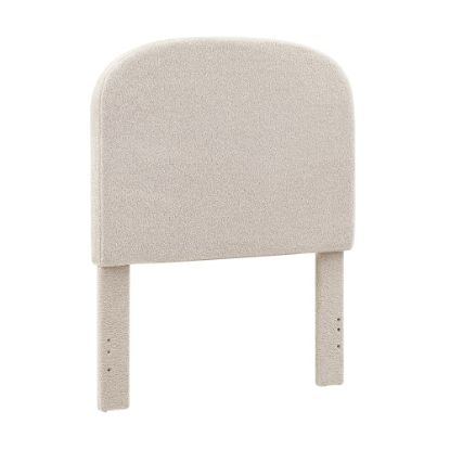 Picture of Linon Bayberry Rounded Upholstered Headboard, Twin, 50inH x 41inW x 3inD, Natural