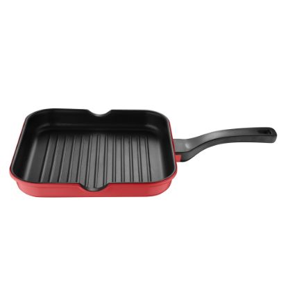 Picture of Bergner Aluminum Grill Pan, 11in, Retro Red