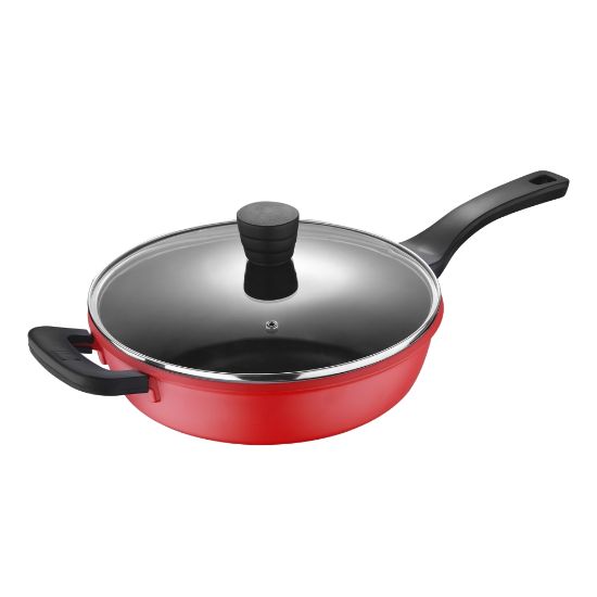 Picture of Bergner Covered Saute Pan, 11in, 4 Qt, Retro Red