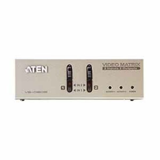 Picture of Aten VS0202 2-Port Video Matrix Switch-TAA Compliant - 2 x HD-15 Video In, 2 x HD-15 Video Out, 2 x Audio Line In, 2 x Audio Line Out - 1600 x 1200 @ 60Hz, 800 x 600, 640 x 480