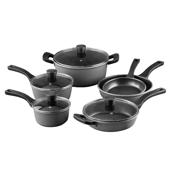 Picture of Bergner 10-Piece Aluminum Cookware Set, Retro Gray