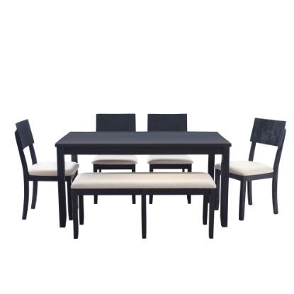 Picture of Linon Dixie 6-Piece Dining Set, Beige/Dark Charcoal