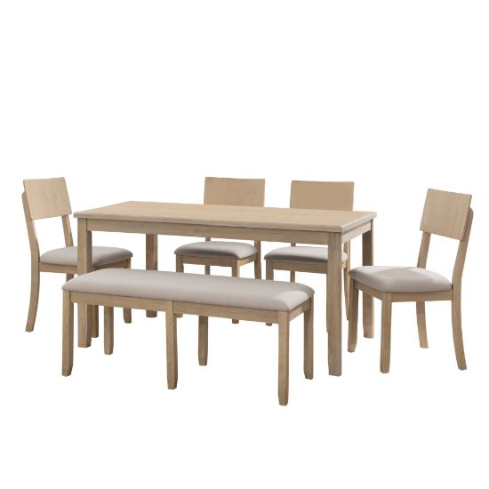 Picture of Linon Dixie 6-Piece Dining Set, Beige/Gray Wash