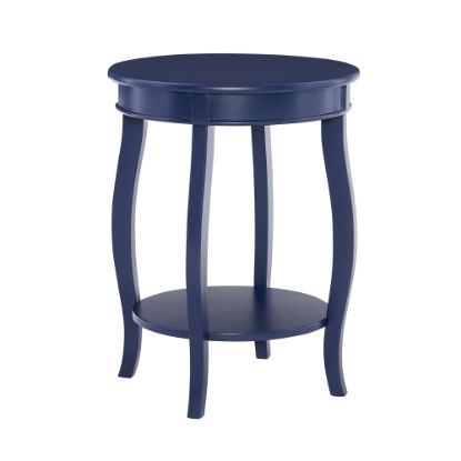 Picture of Powell Nora Round Side Table With Shelf, 24inH x 18inW x 18inD, Navy