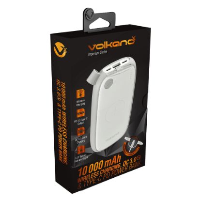 Picture of Volkano Imperium Power Bank, 10,000 mAh, White, VK-9012-WT