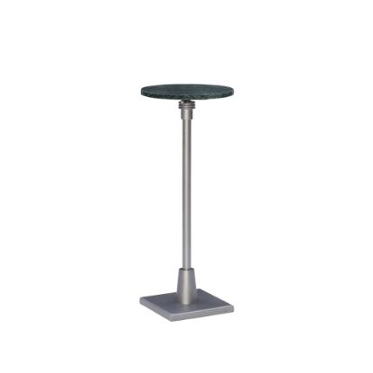 Picture of Powell Noyes Adjustable Drink Table, 30inH x 10-1/2inW x 10-1/2inD, Silver/Green Marble